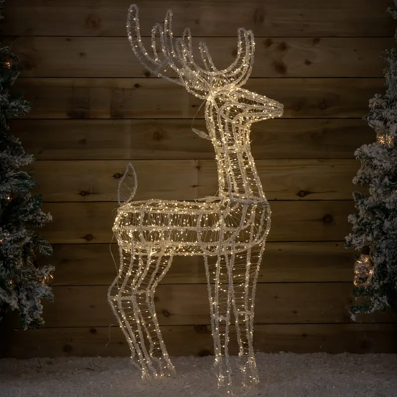 1.03m Light-Up Acrylic Reindeer Decoration – 1040 Warm White LEDs