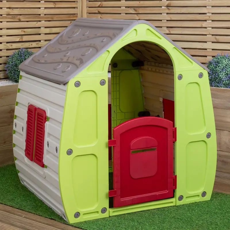 1.09m Green-and-White Plastic Fantasy Forest Wendy House Playhouse