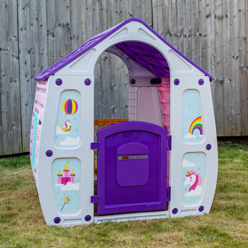 1.09m Unicorn-Themed Wendy House – Indoor/Outdoor Kids Playhouse, Plastic Construction
