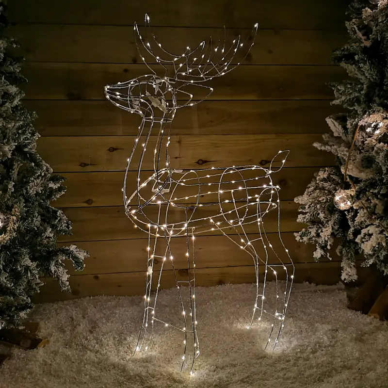 1.14m Light-Up Outdoor Reindeer – Twinkling Warm White LEDs, Sturdy Build