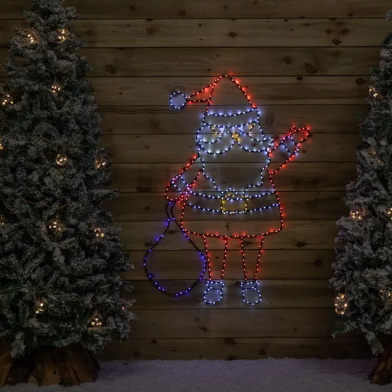 1.18m × 88cm Light-Up FlexiBright Santa Decoration – 469 Multi-Colored Twinkling LEDs