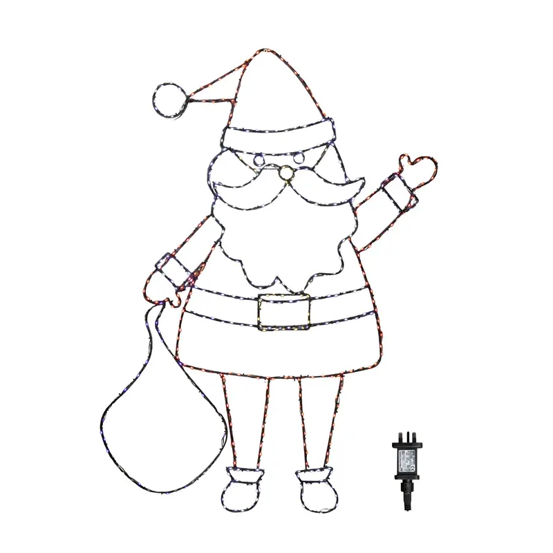 1.18m × 88cm Light-Up FlexiBright Santa Decoration – 469 Multi-Colored Twinkling LEDs