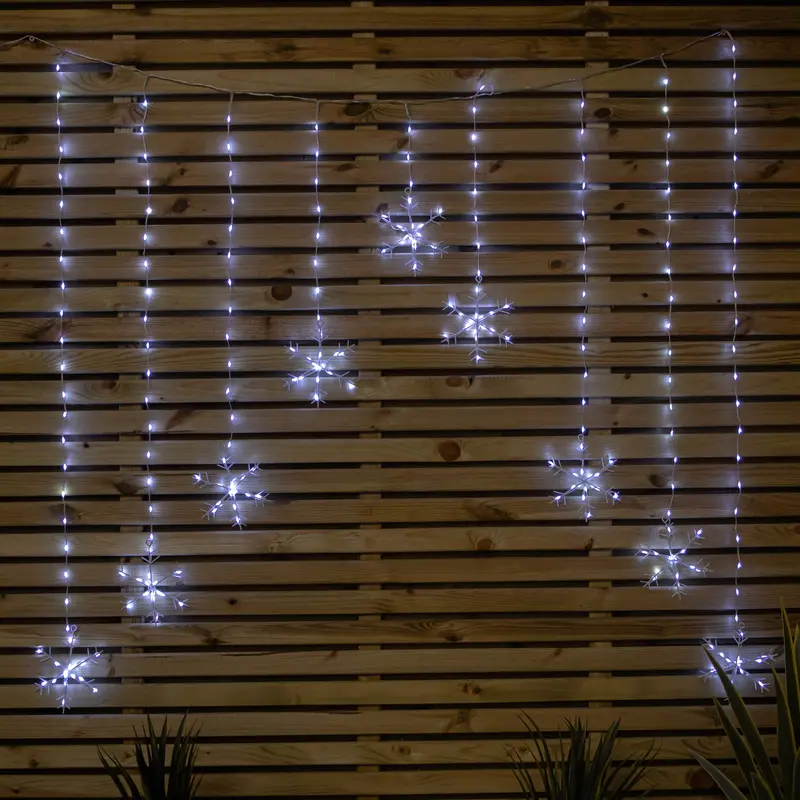 1.2m x 1.2m FlexiBrights Snowflake Curtain Lights – 267 Bright White LEDs