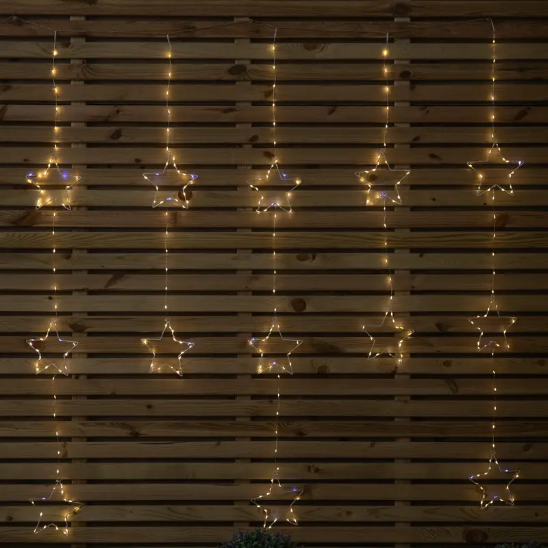 1.3m × 1.2m Twinkling Star Light Curtain with Mixed White LED Effects