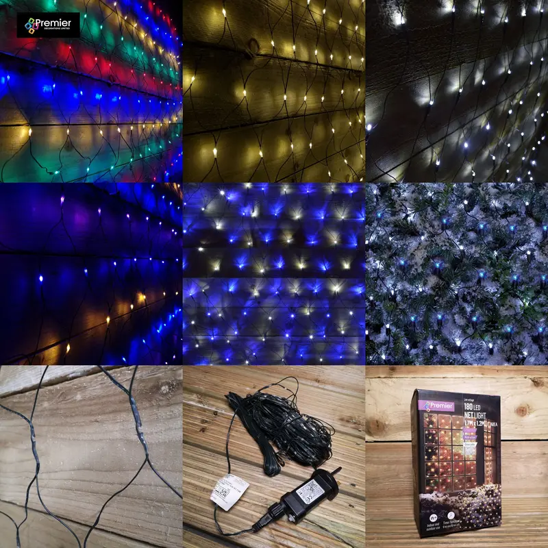 1.7m × 1.2m 180-LED Net Light – Indoor/Outdoor, Timer, Colour-Choice Options