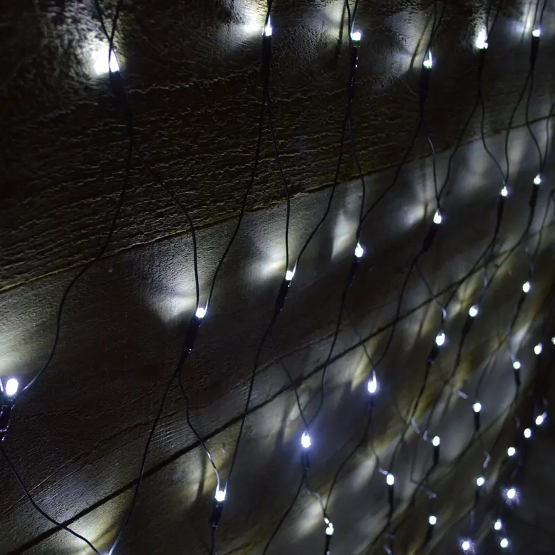 1.7m × 1.2m Cool White LED Christmas Net Light – 180 Bulbs, Timer, Versatile Placement