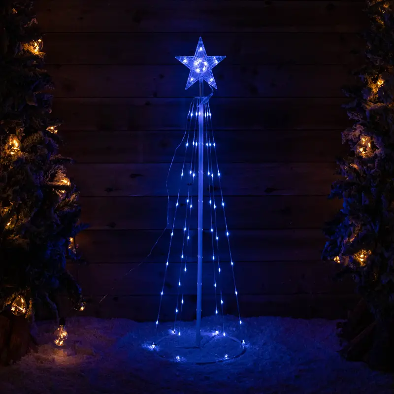 1.8m Smart Light-Up Christmas Cone Tree – RGB Multi-Action LED Effects