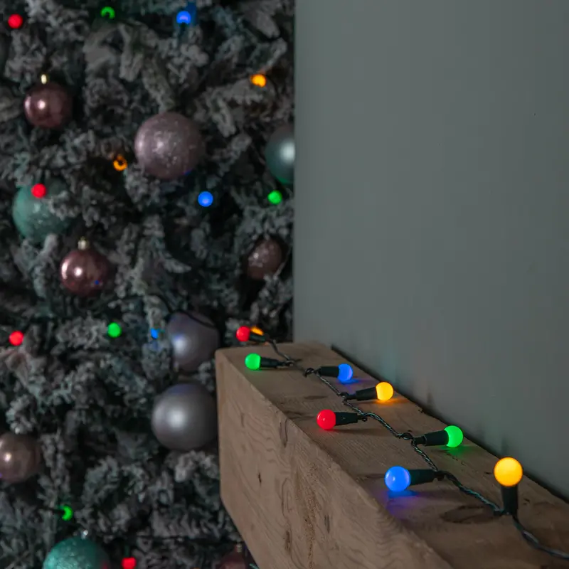 10m Multi-Action Pearl Christmas Lights – 100-LED Colour-Changing String Lights (Plug-In)