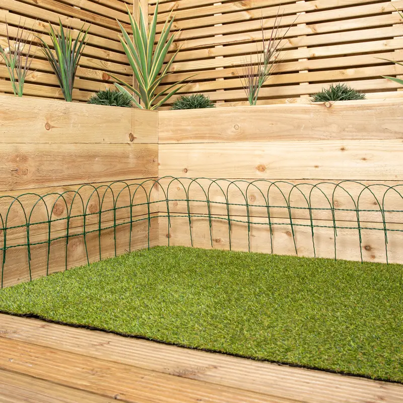 10m x 25cm PVC-Coated Steel Border Fencing for Patios & Landscaping