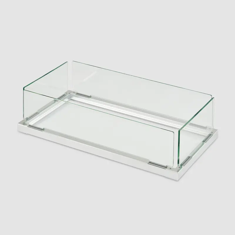 12″ x 24″ Rectangular Folding Glass Wind Guard – Outdoor Great Room