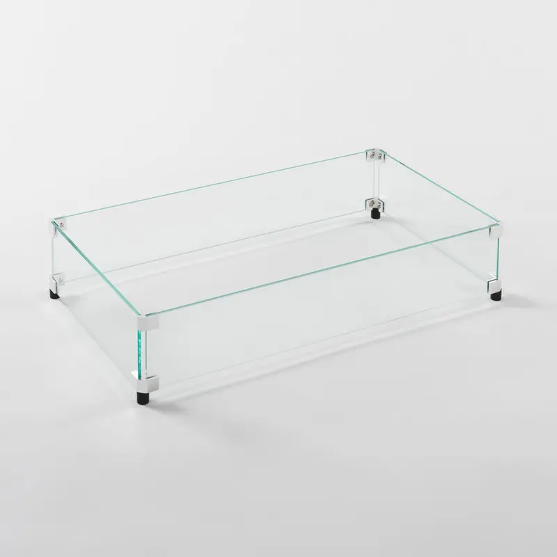 12″ x 24″ Rectangular Tempered Glass Wind Guard for Fire Tables