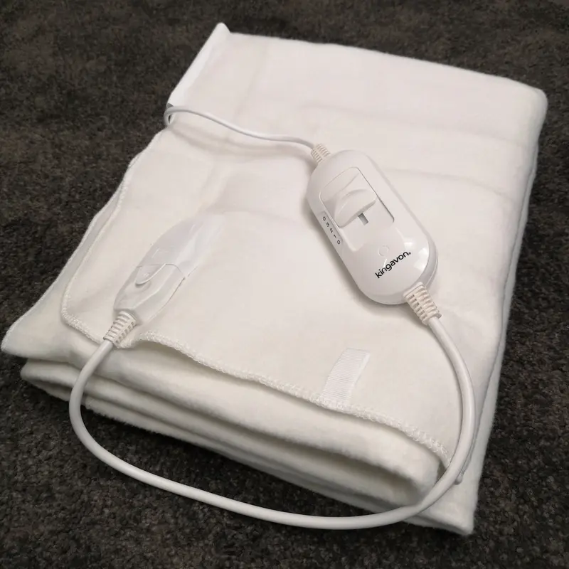 120cm Double-Width White Electric Blanket Throw – 60W with Adjustable Heat Settings