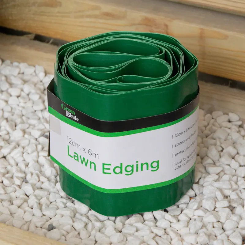 12cm x 6m Corrugated Plastic Lawn Edging – Green Garden Border