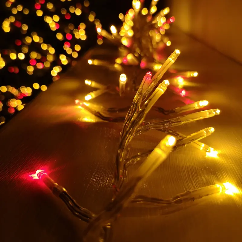 12m Red & Gold Cluster Christmas Lights – 960 LEDs, Mains-Powered with Timer