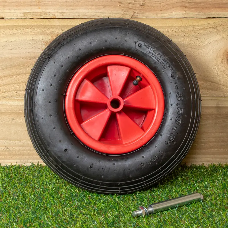 13″ x 3″ Pneumatic Garden Wheelbarrow Replacement Wheel with Axle Assembly