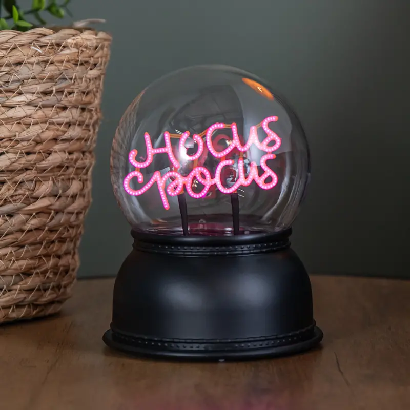 14cm Battery-Powered Hocus Pocus Halloween Globe Ornament with Animated LED Effects
