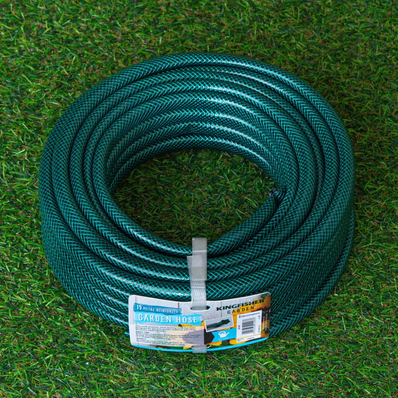 15-Metre Reinforced Green Garden Hose for Reliable Outdoor Watering