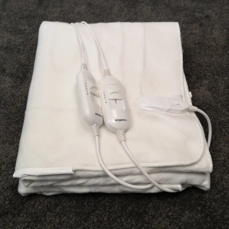 150cm King-Size Dual-Control White Electric Blanket Throw – 2 × 60W