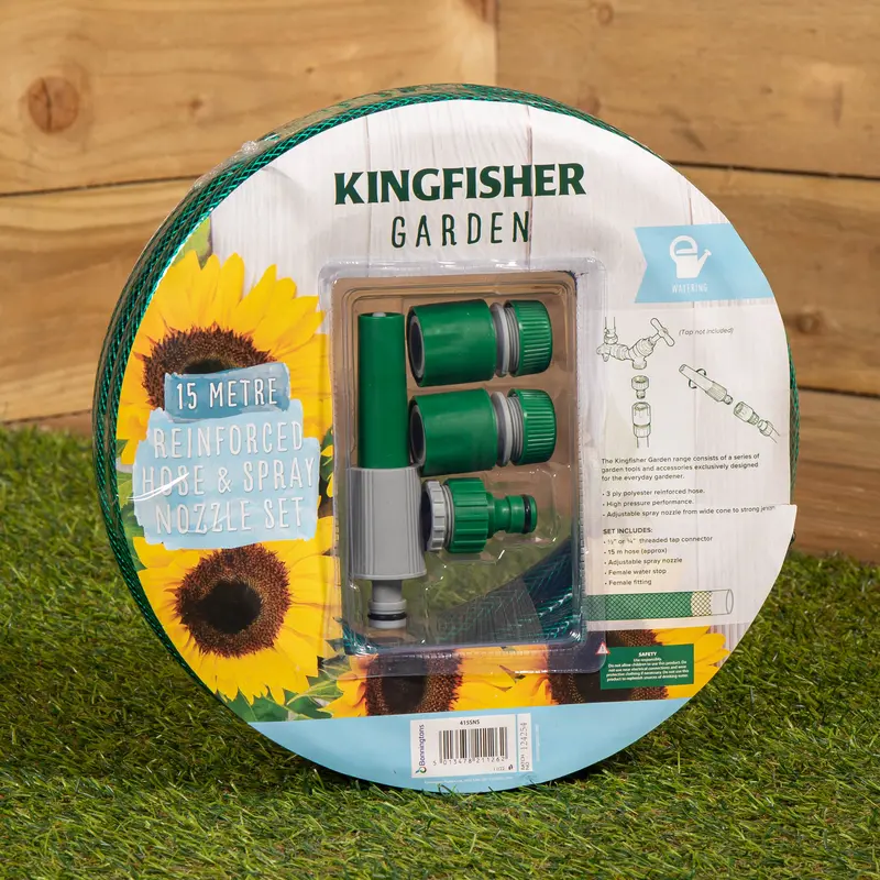 15m Garden Hose & Adjustable Spray Nozzle Kit – Complete Watering Set
