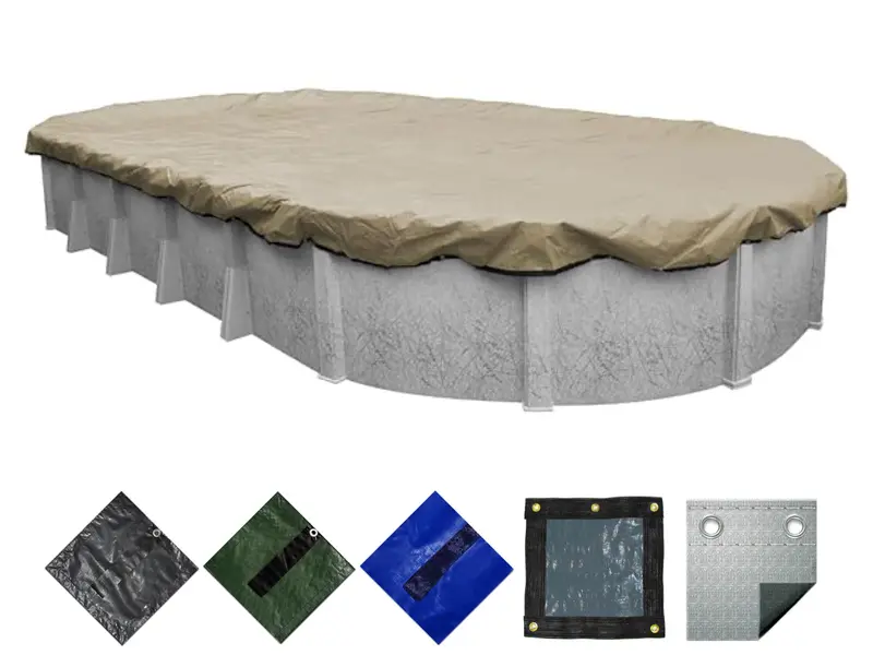 16 ft × 25 ft Oval Above-Ground Pool Winter Cover – Durable Seasonal Barrier