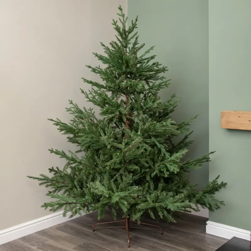 2.1m Glenshee Spruce Artificial Christmas Tree with Integrated Metal Stand