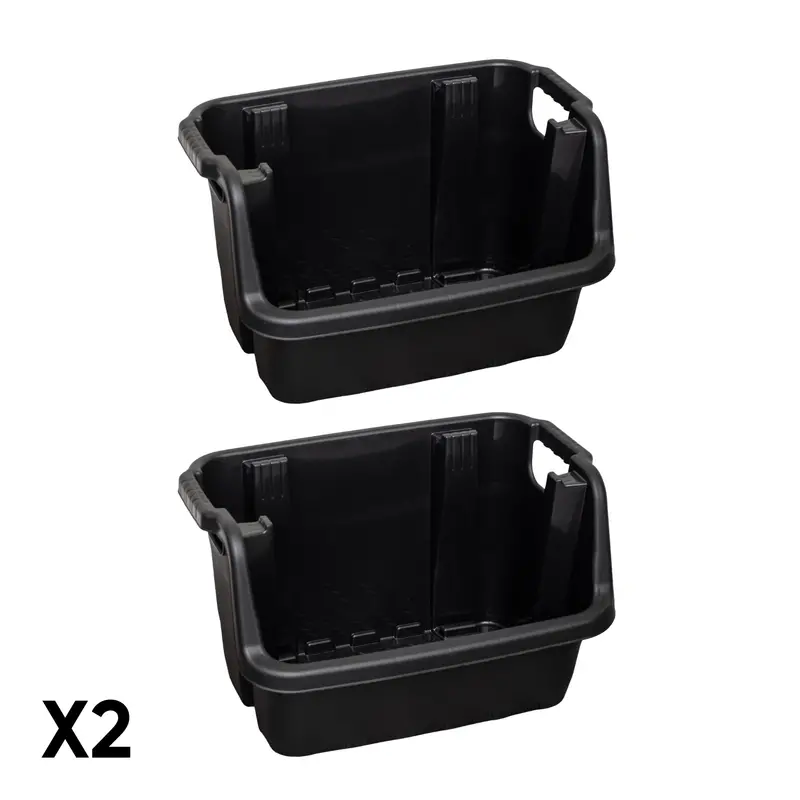 2-Pack Durable Stackable Pick Bin Crates – 36 × 59cm Dimensions