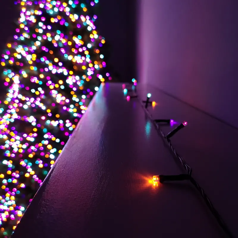 20m Battery-Operated Multi-Effect Christmas String Lights – 200 Rainbow LEDs