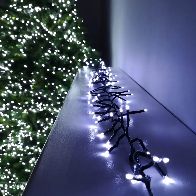 25m 2000-LED Cool White Premier Clusterbrights Indoor/Outdoor Mains-Operated Christmas Lights with Timer