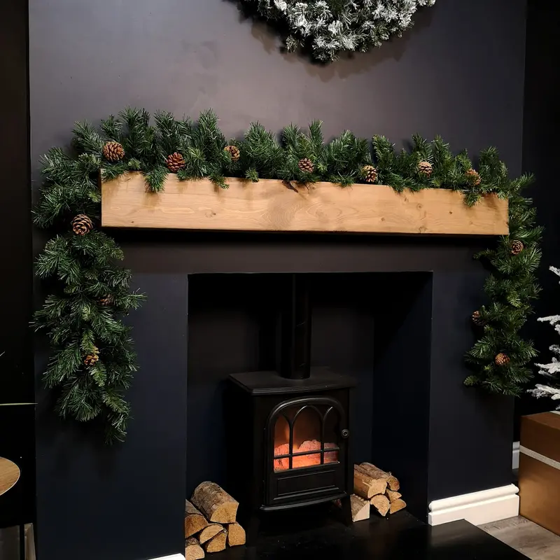 270cm Princess-Themed Christmas Garland: 180 Tips + 14 Pine Cones