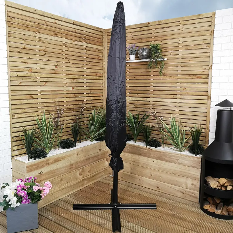 3m Heavy-Duty Black Waterproof Cover for Banana-Shaped Cantilever Parasols