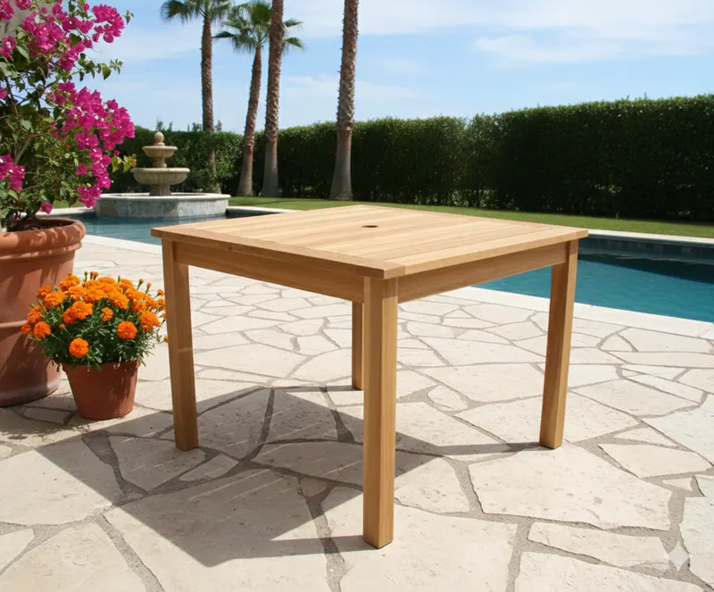 40-Inch Square Teak Dining Table – Handcrafted Outdoor Table by Classic Teak