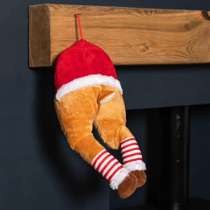 40cm Animated Reindeer Legs Door Hanger – Battery-Powered Holiday Decoration