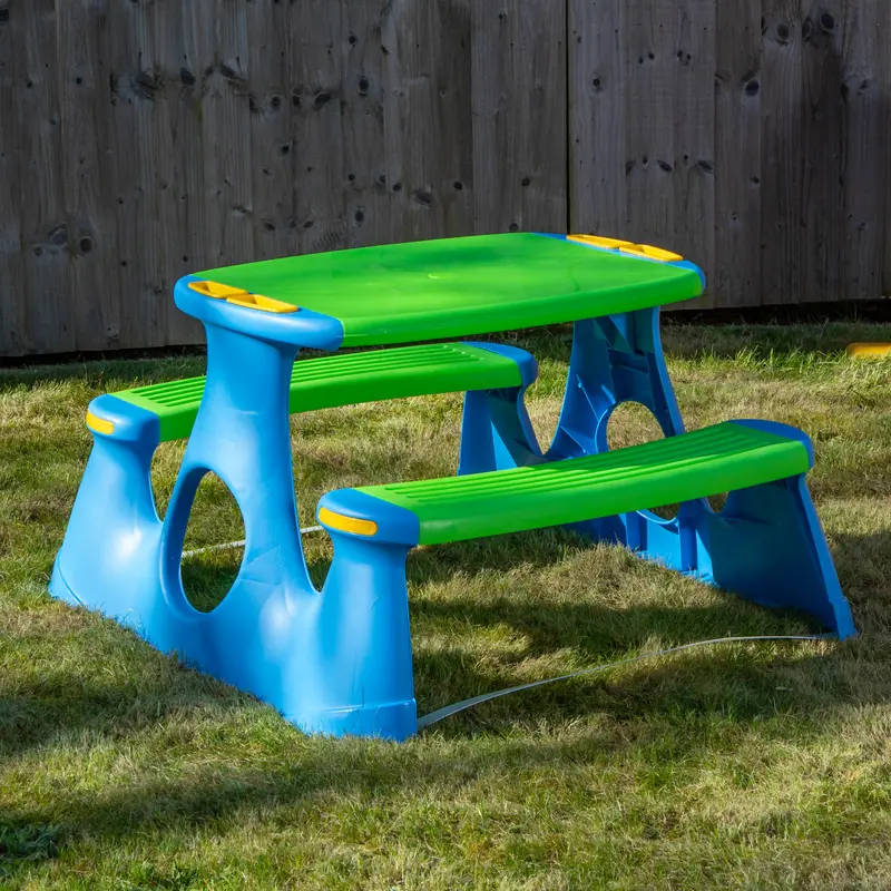 48cm Kids’ Outdoor Plastic Picnic Table and Matching Bench Set