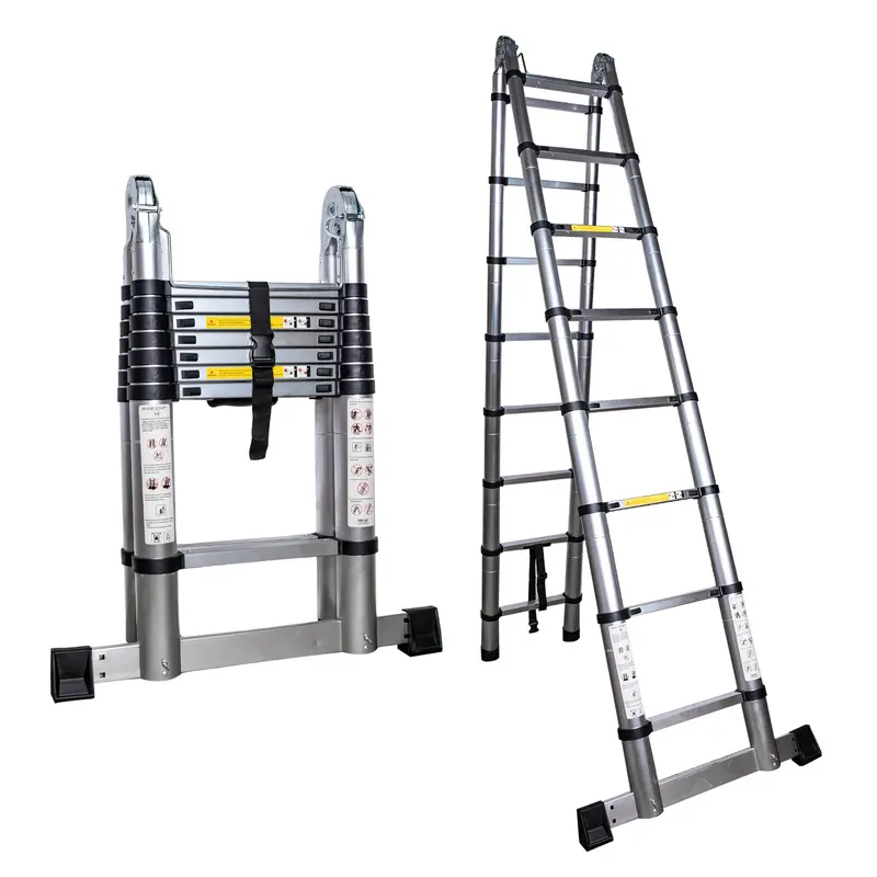 5-Meter Lightweight Aluminum Telescopic Multi-Position Ladder & Step Stool