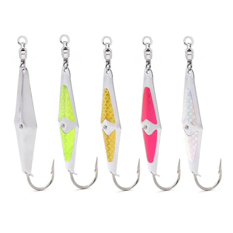 5-Pack Zero-Gauge Spoon-Squid Lures with Ball Bearing Swivels