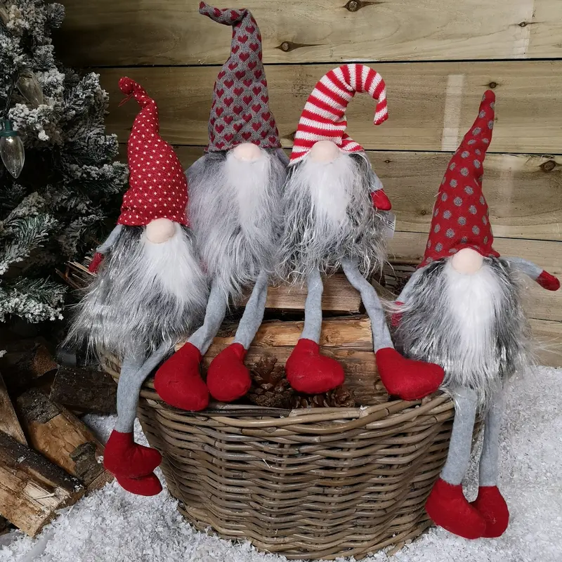 54cm Festive Plush Gonk Ornament – Dangly-Legged Holiday Decor (4 Styles)