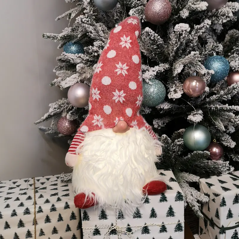 56cm Red Standing Gonk – Light-Up Battery-Operated Christmas Sculpture