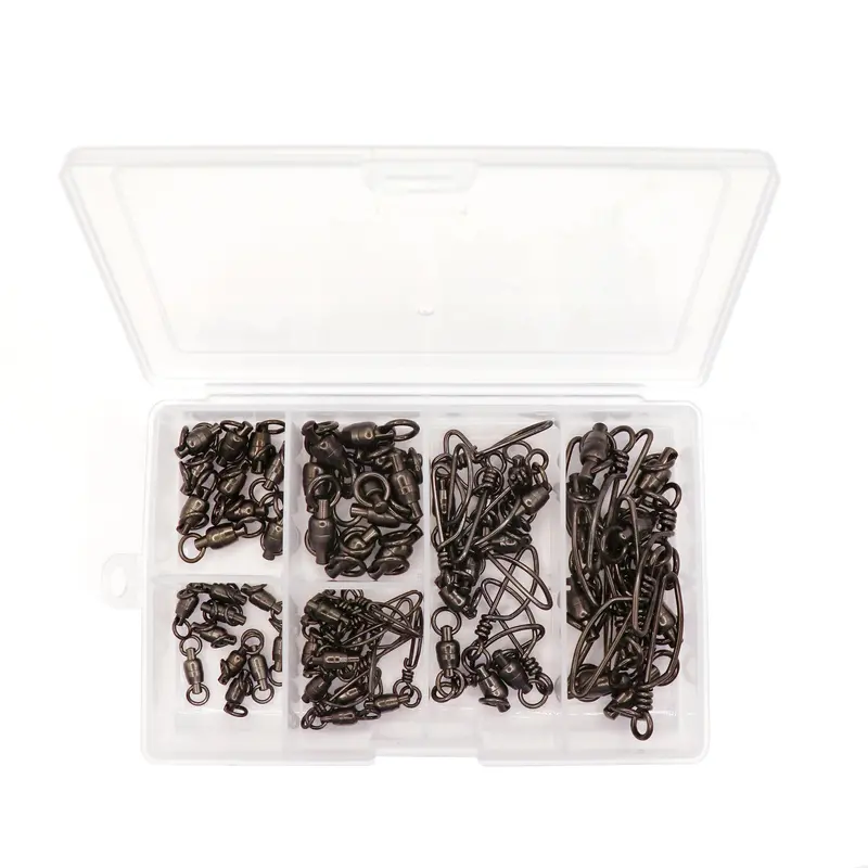 60-Piece Stainless Steel Ball-Bearing Snap Swivel Pack