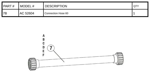 60cm Connection Hose Replacement AC-52604