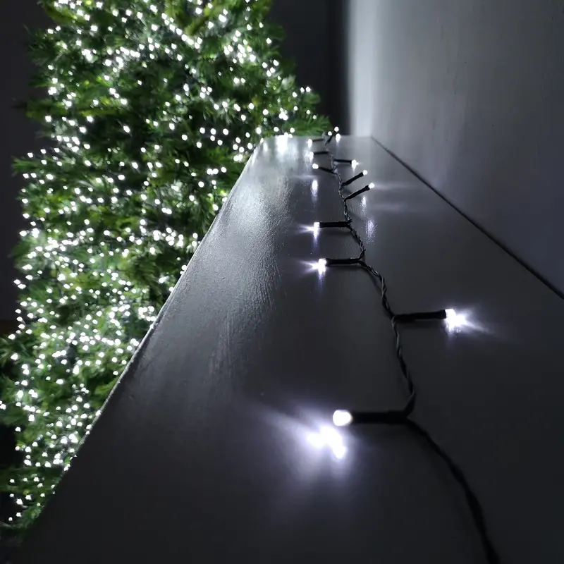 60m 600-LED Cool White Fairy Lights – Indoor/Outdoor, Battery-Powered with Timer
