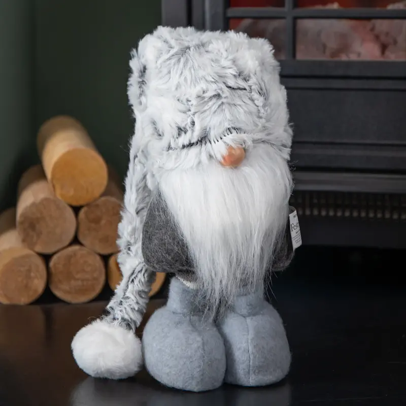 80cm Grey Male Gonk Christmas Decoration – Oversized Hat & Adjustable Legs