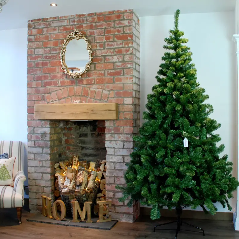 8ft Premium Green Artificial Christmas Tree – 980 Tips, 145cm Base Width