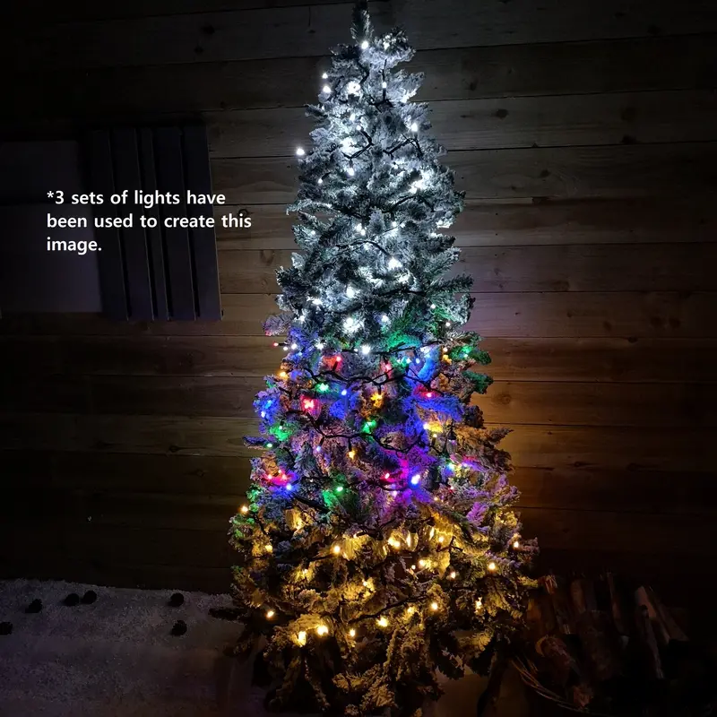 8m Heavy-Duty Connectable Outdoor Christmas Lights – 100 LED Static White