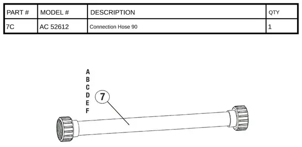 90cm Connection Hose Replacement AC-52612