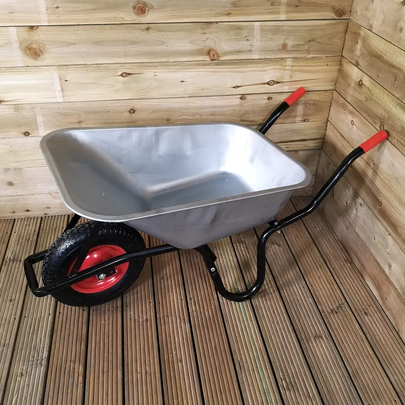 90L Heavy-Duty Galvanised Garden Wheelbarrow – 150kg Capacity, Pneumatic Tyre