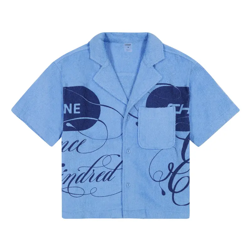 Absorbent Terry Cloth Button-Up Shirt
