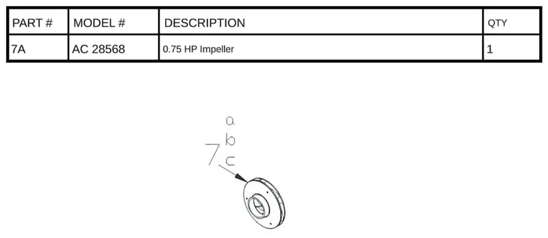 AC 28568 0.75 HP Impeller Replacement