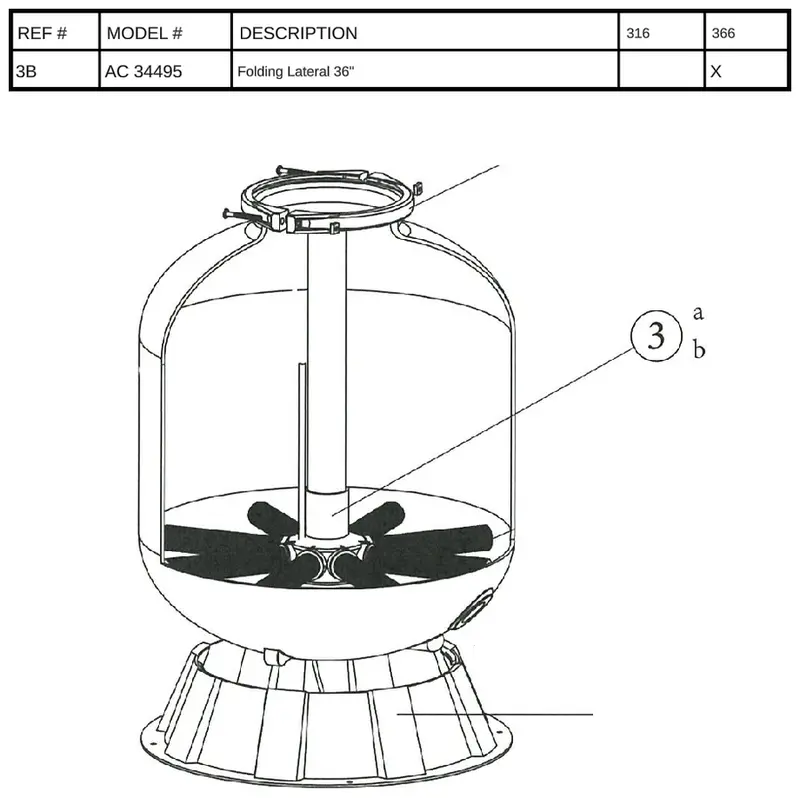 AC 34495 Folding Lateral 36 – Compact Replacement Lateral Assembly