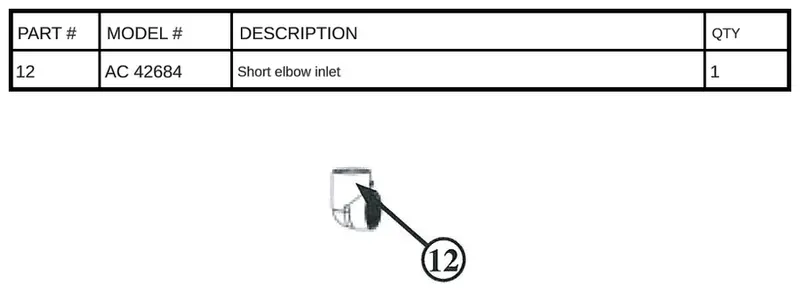 AC 42684 Short Elbow Inlet – Compact 90° Inlet Fitting