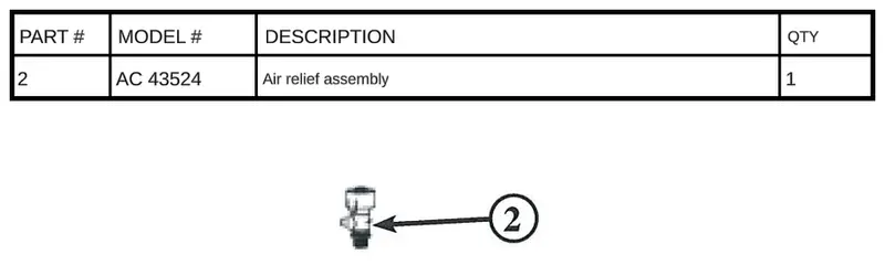AC 43524 Air Relief Assembly – Essential Bleed Valve Kit